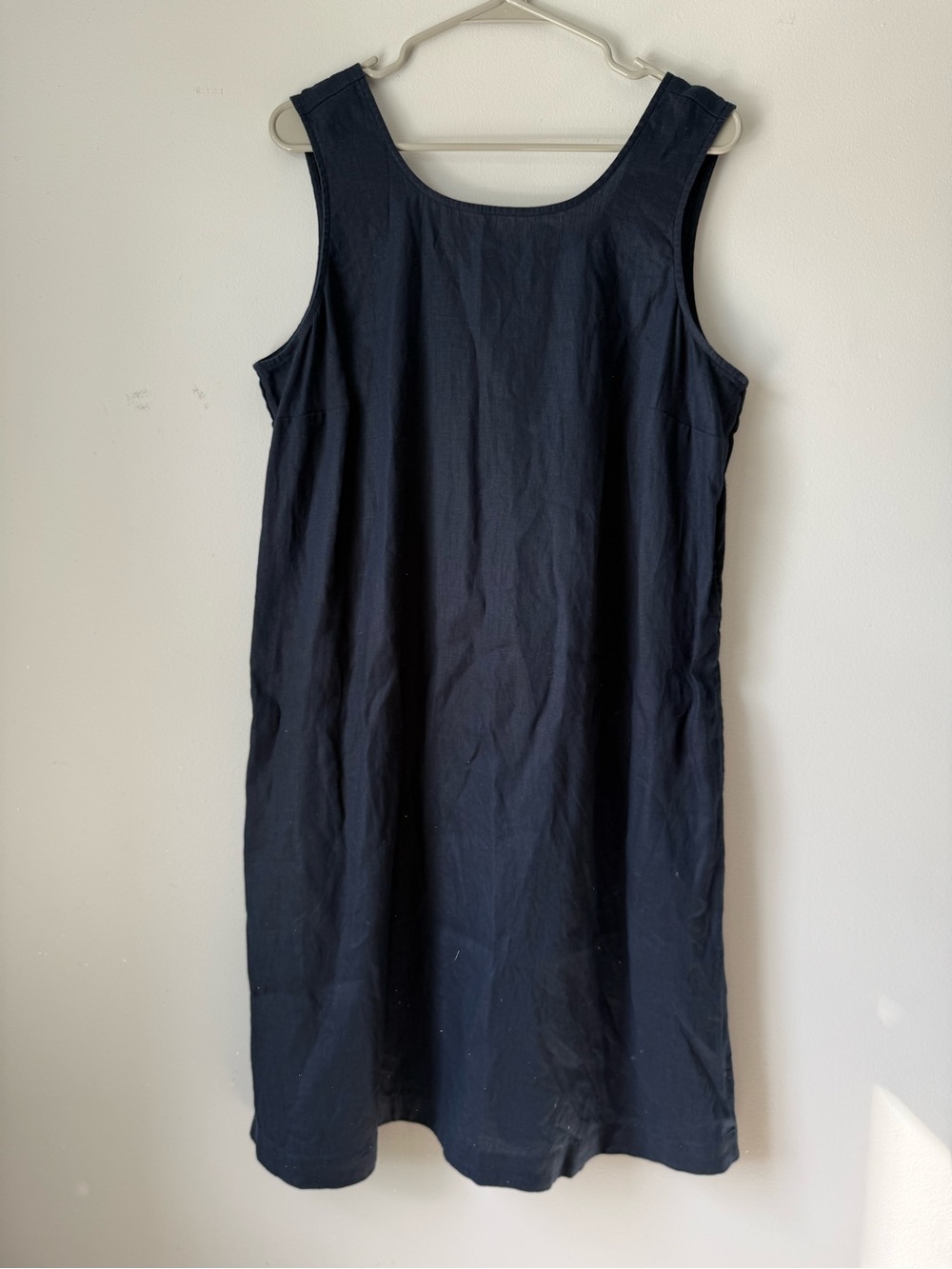 J. Jill Love Linen Sleeveless Maxi Midi Dress Sun Dress Navy Blue Size L